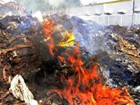 Civic employees found burning waste on roads