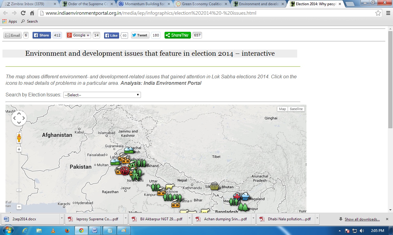 Environment and development issues that feature in election 2014
