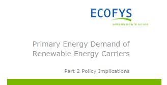Primary energy demand of  renewable energy carriers