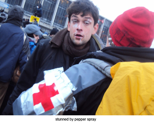 stunned by pepper spray